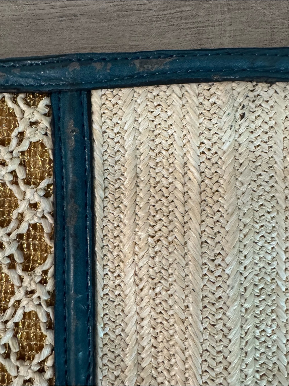 Galian New York aqua+ Gold Woven Raffia Clutch Wristlet | NWT / As-Is - Picture 4 of 12